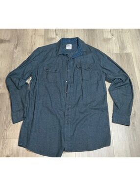 Ascend Long Sleeve Button-Up Shirt with Graphic Patch, Size LT